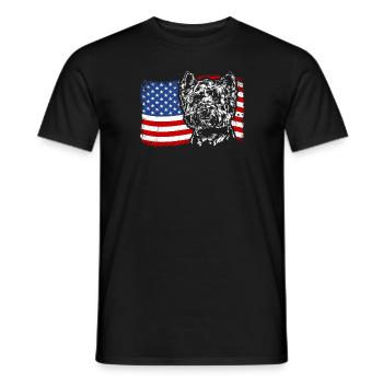 West Highland White Terrier America Flag Dogs - Men's T-Shirt - black - Front - AI Model Male 178 light (178cm)