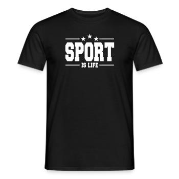 sport is life 1 - T-shirt homme - noir - Devant - AI Model Male 178 light (178cm)