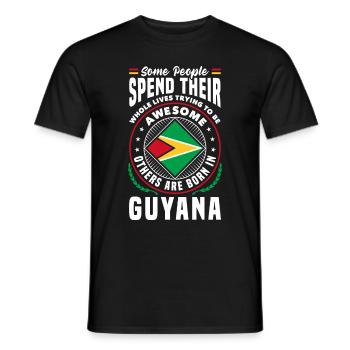 Guyana Guyana Guyana Flag Drôle de citation - T-shirt homme - noir - Devant - AI Model Male 178 light (178cm)