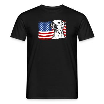 Dalmatiens Amérique Flag Dogs Wilsigns - T-shirt homme - noir - Devant - AI Model Male 178 light (178cm)