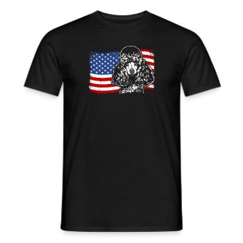 Zwergpudel Amerika Fahne Hunde Wilsigns - Männer T-Shirt - Schwarz - Vorne - AI Model Male 178 light (178cm)