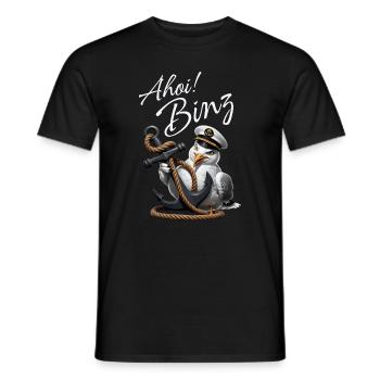 Ahoi Binz ! lustige Möwe mit Anker - Männer T-Shirt - Schwarz - Vorne - AI Model Male 178 light (178cm)