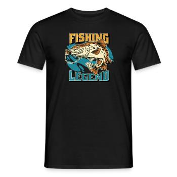FISHING LEGEND I FISCHER I FISCHEN - Männer T-Shirt - Schwarz - Vorne - AI Model Male 178 light (178cm)