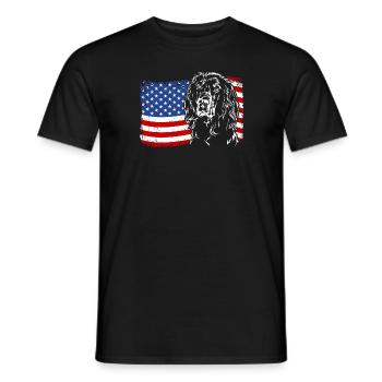 Gordon Setter Amérique Flag Dogs Wilsigns - T-shirt homme - noir - Devant - AI Model Male 178 light (178cm)