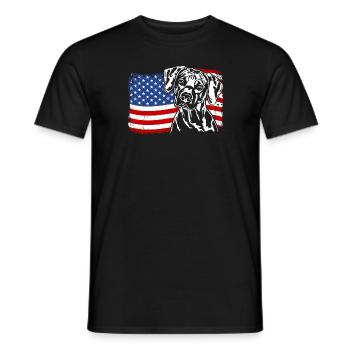 Rhodesian Ridgeback America Flag Dogs Wilsigns - T-shirt homme - noir - Devant - AI Model Male 178 light (178cm)