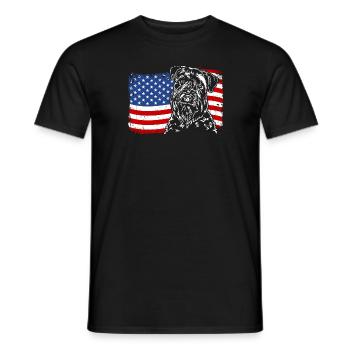 Irish Soft Coated Wheaten Terrier America Flag - Men's T-Shirt - black - Front - AI Model Male 178 light (178cm)