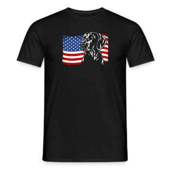 Weimaraner America Flag Dogs Hunting Dogs Wilsigns - Men's T-Shirt - black - Front - AI Model Male 178 light (178cm)