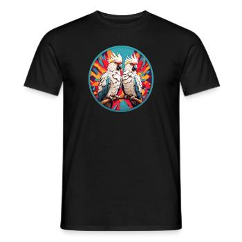 Kakadus Kakadupärchen im bunten Farbkreis - Männer T-Shirt - Schwarz - Vorne - AI Model Male 178 light (178cm)