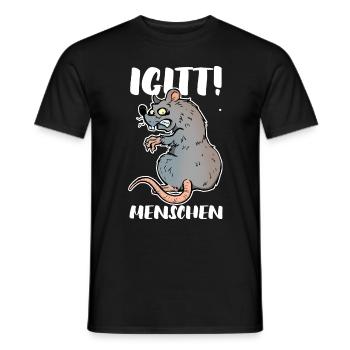 Lustige Rattte Maus Nagetier Spruch Igitt Menschen - Männer T-Shirt - Schwarz - Vorne - AI Model Male 178 light (178cm)