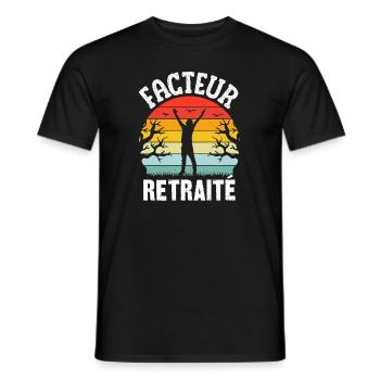 facteur retraité - T-shirt homme - noir - Devant - AI Model Male 178 light (178cm)
