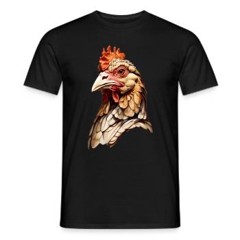 Tête de poulet réaliste - Graphique d’animal de la ferme - T-shirt homme - noir - Devant - AI Model Male 178 light (178cm)
