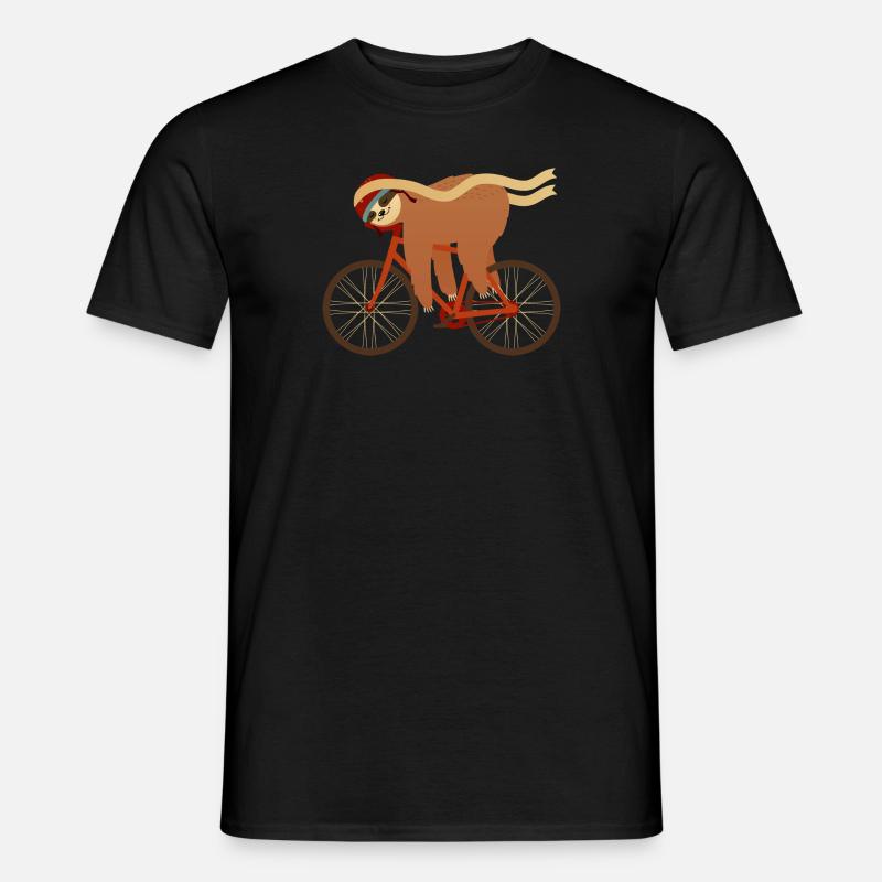 Sloth Sleeping On Bicycle - Männer T-Shirt - Schwarz