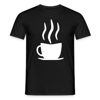 Coffee cup white - Men's T-Shirt - black - Front - AI Model Male 178 light (178cm)