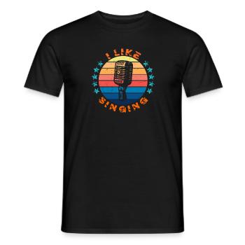 I like singing! - Men's T-Shirt - black - Front - AI Model Male 178 light (178cm)