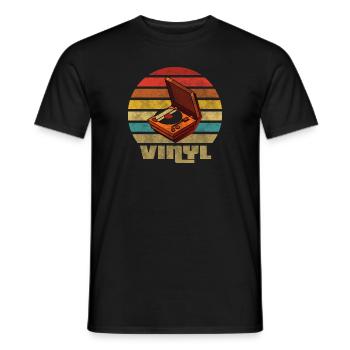 Vinyl Vintage Retro Musik Box Schallplatte Platte - Männer T-Shirt - Schwarz - Vorne - AI Model Male 178 light (178cm)