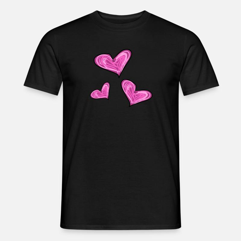 Herzen Herz - Männer T-Shirt - Schwarz