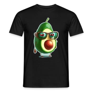 Niedliche Avocado Brille Vegetarier Veganer - Männer T-Shirt - Schwarz - Vorne - AI Model Male 178 light (178cm)