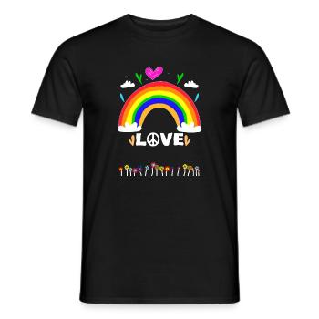 Liebe gewinnt Regenbogen - Männer T-Shirt - Schwarz - Vorne - AI Model Male 178 light (178cm)