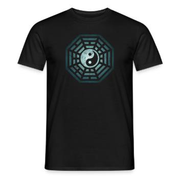Pakua, Bagua, Yin Yang, I Ging, Symbol, China, Tao - Men's T-Shirt - black - Front - AI Model Male 178 light (178cm)