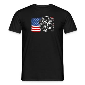Neufundländer Amerika Fahne Hunde Wilsigns - Männer T-Shirt - Schwarz - Vorne - AI Model Male 178 light (178cm)