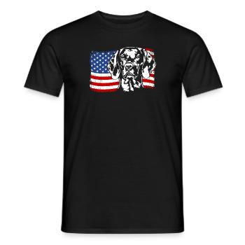 Magyar Vizsla America Flag Dogs Dog Wilsigns - Men's T-Shirt - black - Front - AI Model Male 178 light (178cm)