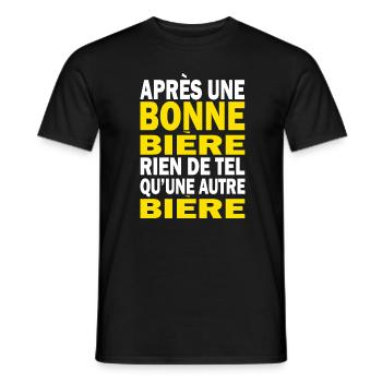 une bonne bière humour - T-shirt homme - noir - Devant - AI Model Male 178 light (178cm)