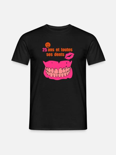 25 Jahre alle seine Zähne - Männer T-Shirt - Schwarz