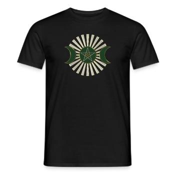 Lune - Pentagram - Vénus fleur - vert - T-shirt homme - noir - Devant - AI Model Male 178 light (178cm)