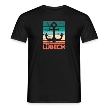 Lübeck Hansestadt Anker Lübecker Meer Küste Sonne - Männer T-Shirt - Schwarz - Vorne - AI Model Male 178 light (178cm)