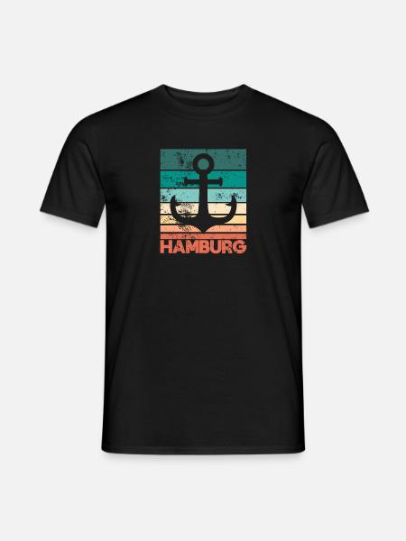Hamburg Hafen Schiff Hansestadt St. Pauli Geschenk - Männer T-Shirt - Schwarz