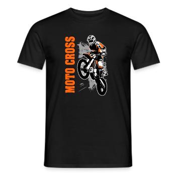 Moto Cross - Motocross - Supercross - T-shirt homme - noir - Devant - AI Model Male 178 light (178cm)