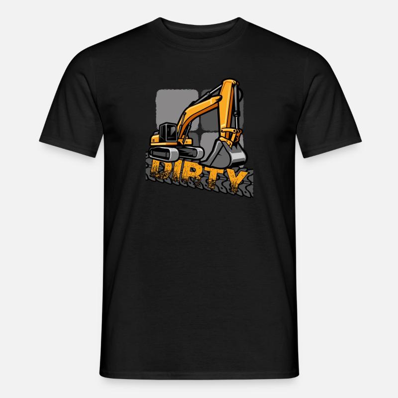 Baggerfahrer Baustelle Bagger Baufahrzeug - Männer T-Shirt - Schwarz