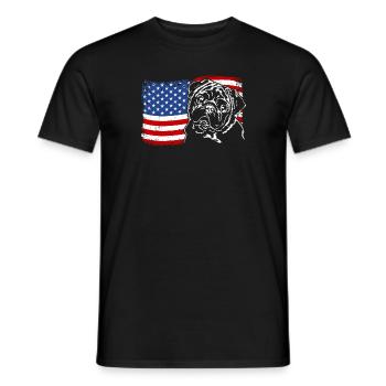 Pug America Flag Dog Dogs Wilsigns - Men's T-Shirt - black - Front - AI Model Male 178 light (178cm)