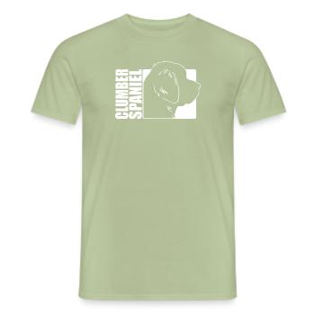 Clumber Spaniel Profile Dogs Dog Wilsigns - Men's T-Shirt - sage - Front - AI Model Male 178 light (178cm)