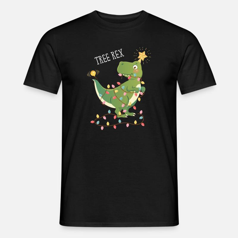 Tree Rex Dinosaurier Weihnachten Weihnachtsbaum - Männer T-Shirt - Schwarz