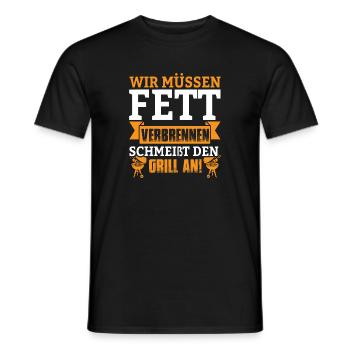 Fett verbrennen - Männer T-Shirt - Schwarz - Vorne - AI Model Male 178 light (178cm)