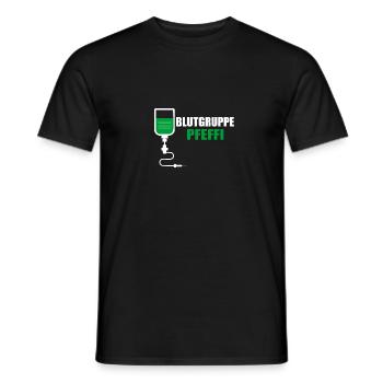 Blutgruppe Pfeffi - Männer T-Shirt - Schwarz - Vorne - AI Model Male 178 light (178cm)