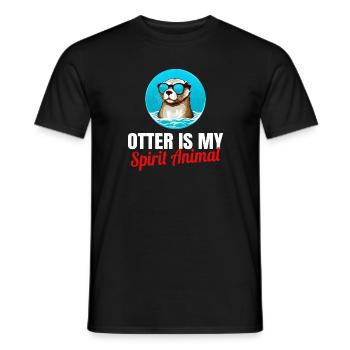 Otter Otter Tier Otter - Männer T-Shirt - Schwarz - Vorne - AI Model Male 178 light (178cm)