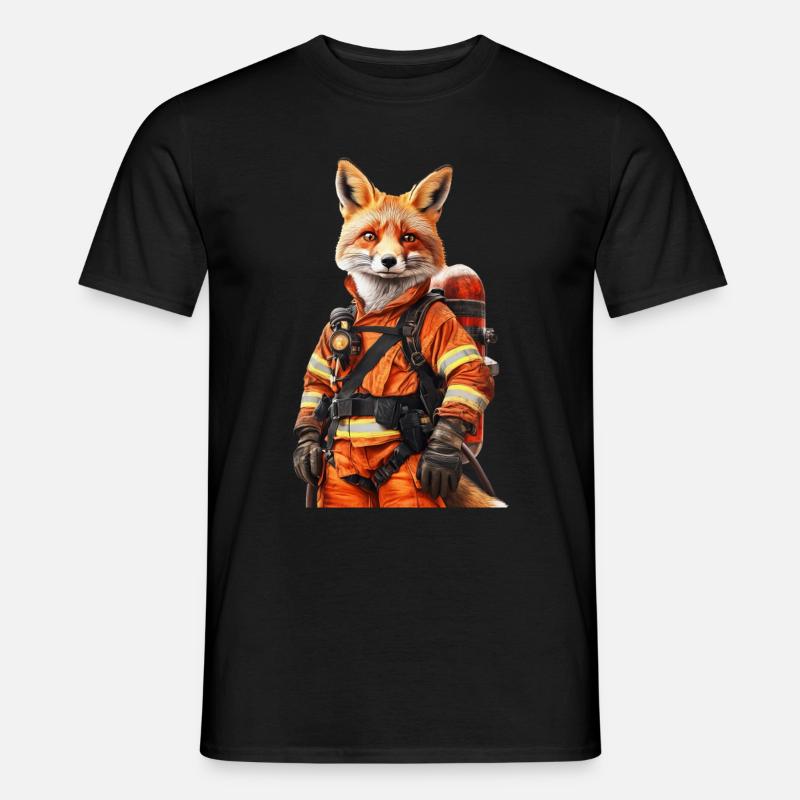 Fuchs - Männer T-Shirt - Schwarz
