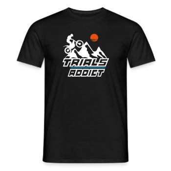 trials addict - Men's T-Shirt - black - Front - AI Model Male 178 light (178cm)