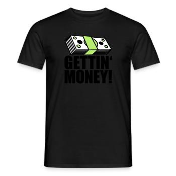 buendel geldscheine dollar gettin money zeichen ge - Männer T-Shirt - Schwarz - Vorne - AI Model Male 178 light (178cm)