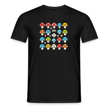 Pilze - Männer T-Shirt - Schwarz - Vorne - AI Model Male 178 light (178cm)