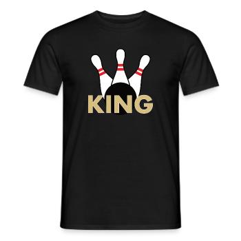 Quilles - Bowling King - T-shirt homme - noir - Devant - AI Model Male 178 light (178cm)