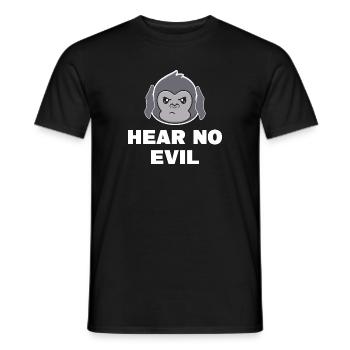 Hear no evil triplets partner look gift - Men's T-Shirt - black - Front - AI Model Male 178 light (178cm)