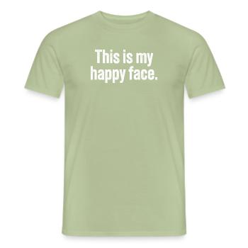 This is my happy face - Men's T-Shirt - sage - Front - AI Model Male 178 light (178cm)