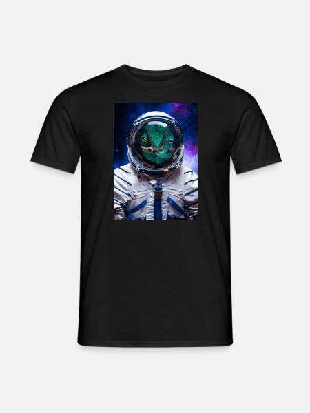 Panther Chameleon Spaceman Astronaut - Men's T-Shirt - black