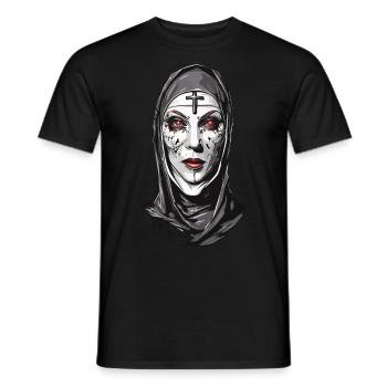 Effrayant Vampire Nun Halloween Design - T-shirt homme - noir - Devant - AI Model Male 178 light (178cm)