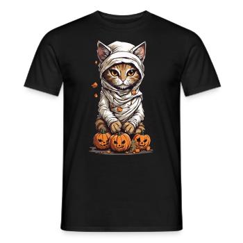 Cute Mummies Cat Halloween Cats Design - Men's T-Shirt - black - Front - AI Model Male 178 light (178cm)