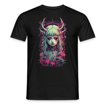 Pastel Goth Demon Gothic Girl Streetwear Design - Männer T-Shirt - Schwarz - Vorne - AI Model Male 178 light (178cm)