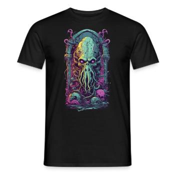 Monstre occulte démone tentacules design gothique - T-shirt homme - noir - Devant - AI Model Male 178 light (178cm)